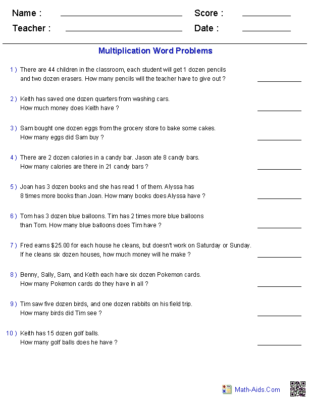 Division Word Problems Grade 5