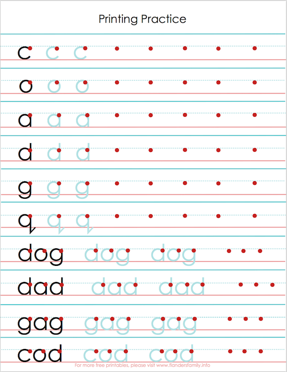 Free Printable Handwriting Practice For Kids