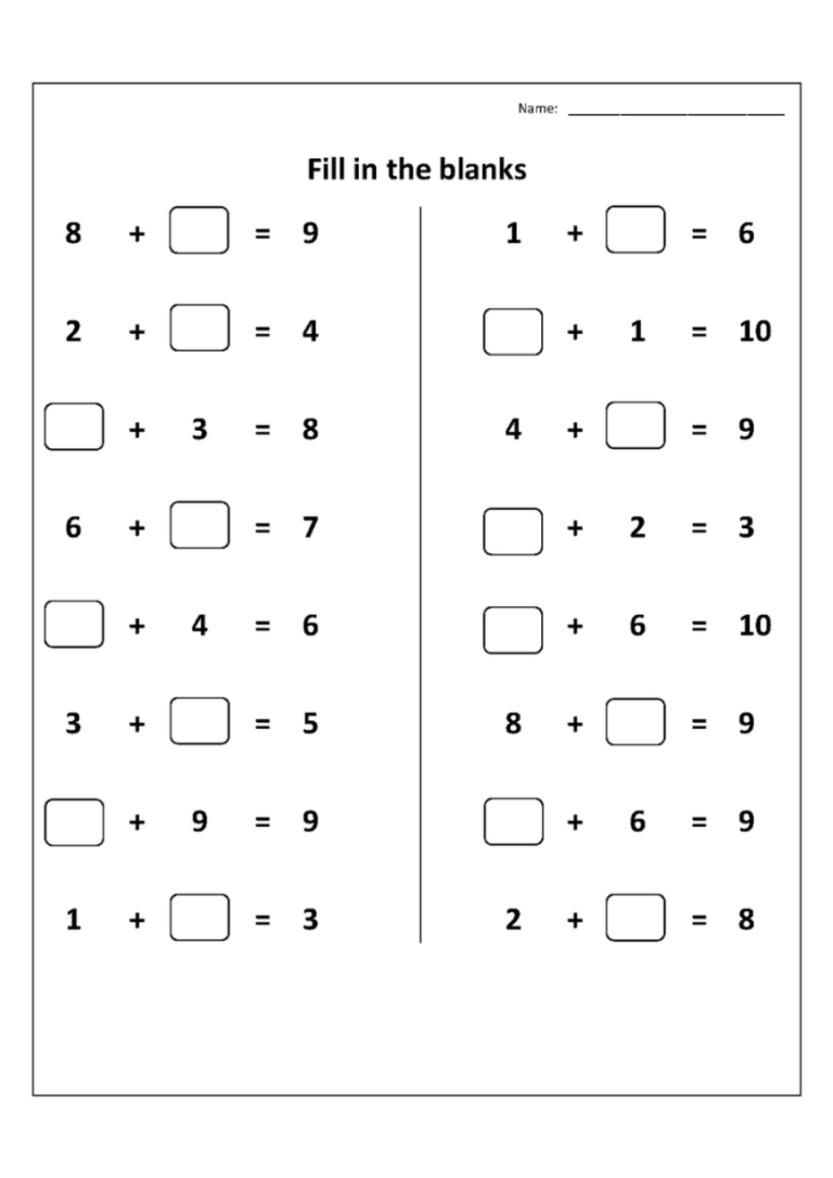 Addition Year 1 Maths Worksheets Printable Uk