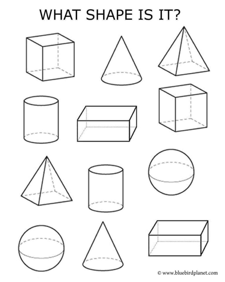 3d Shapes Worksheets Kindergarten Pdf