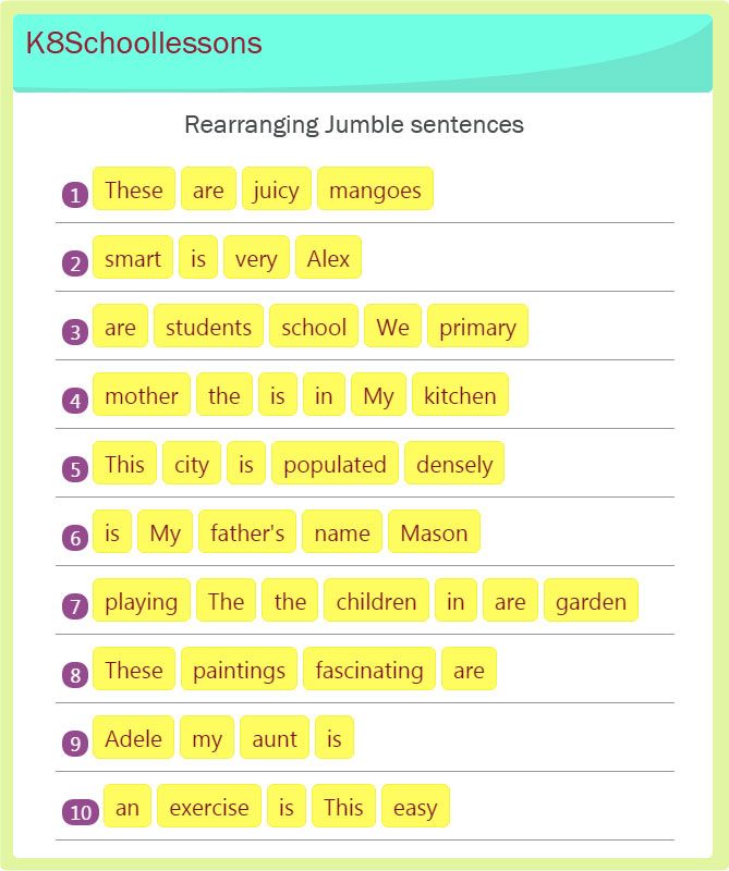 English Worksheets For Grade 2 Jumbled Words