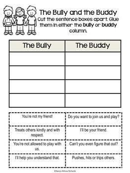 Bullying Worksheets For Kids