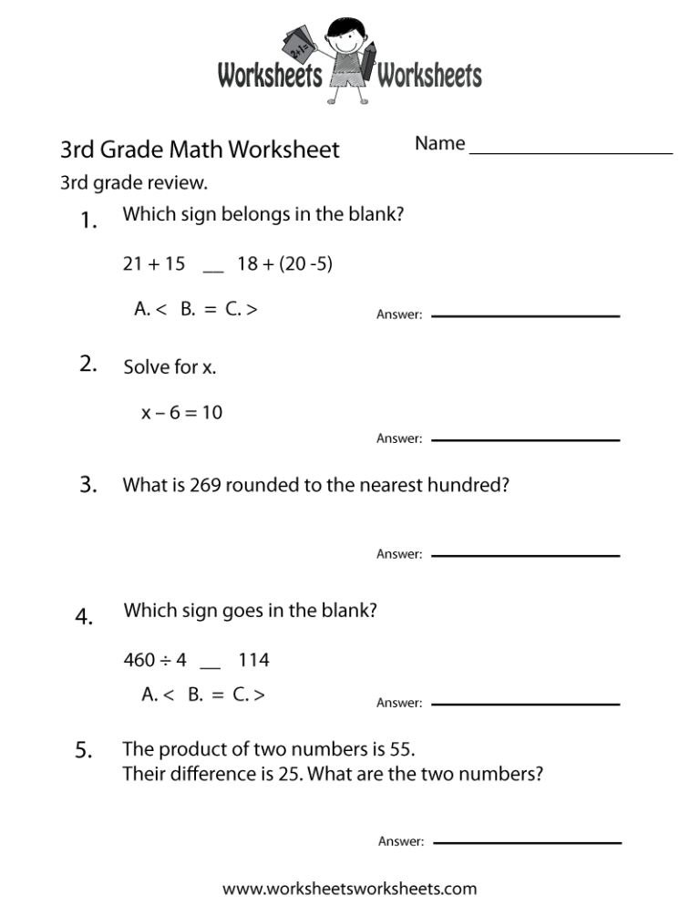 Printable 3rd Grade Math Staar Test Practice Worksheets