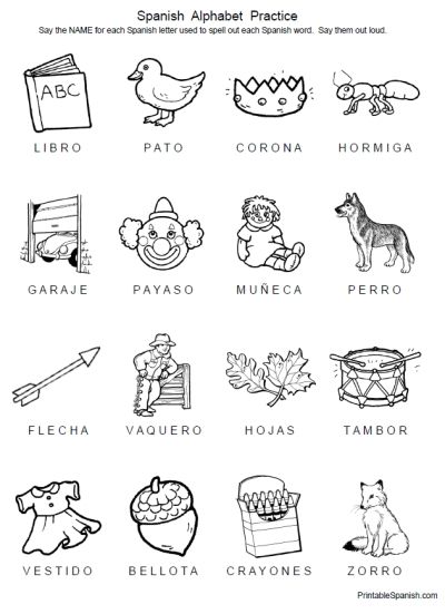 Spanish Alphabet Worksheets Pdf