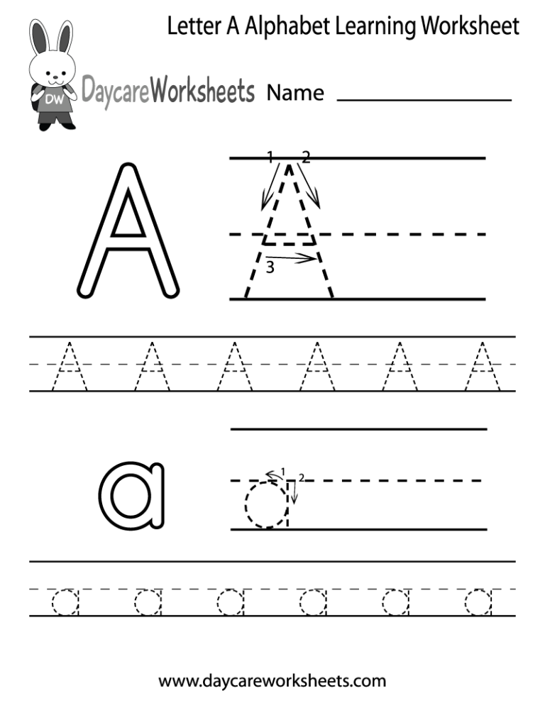 Letter A Worksheets Free