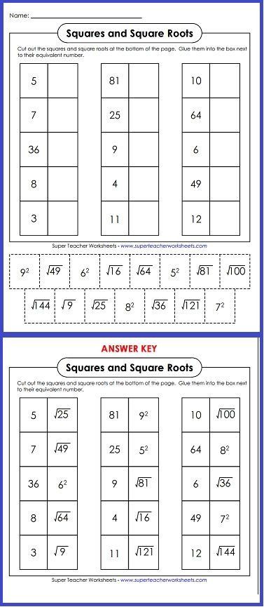 Solving Square And Cube Root Equations Worksheet Pdf