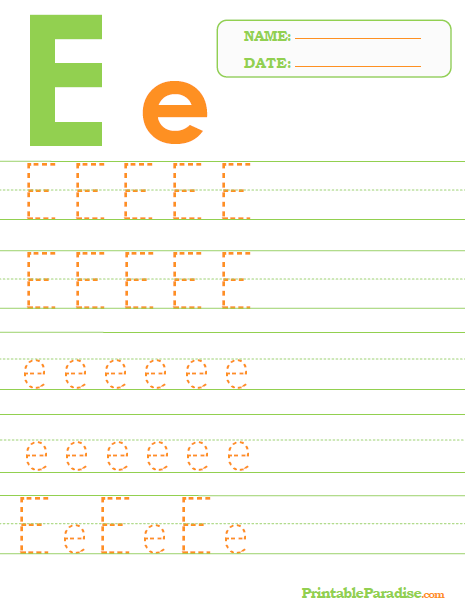 Letter E Tracing Worksheets Pdf