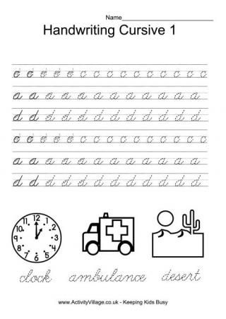 Practice Cursive Writing Worksheets For Kids