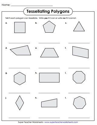 Polygons Worksheet Grade 1