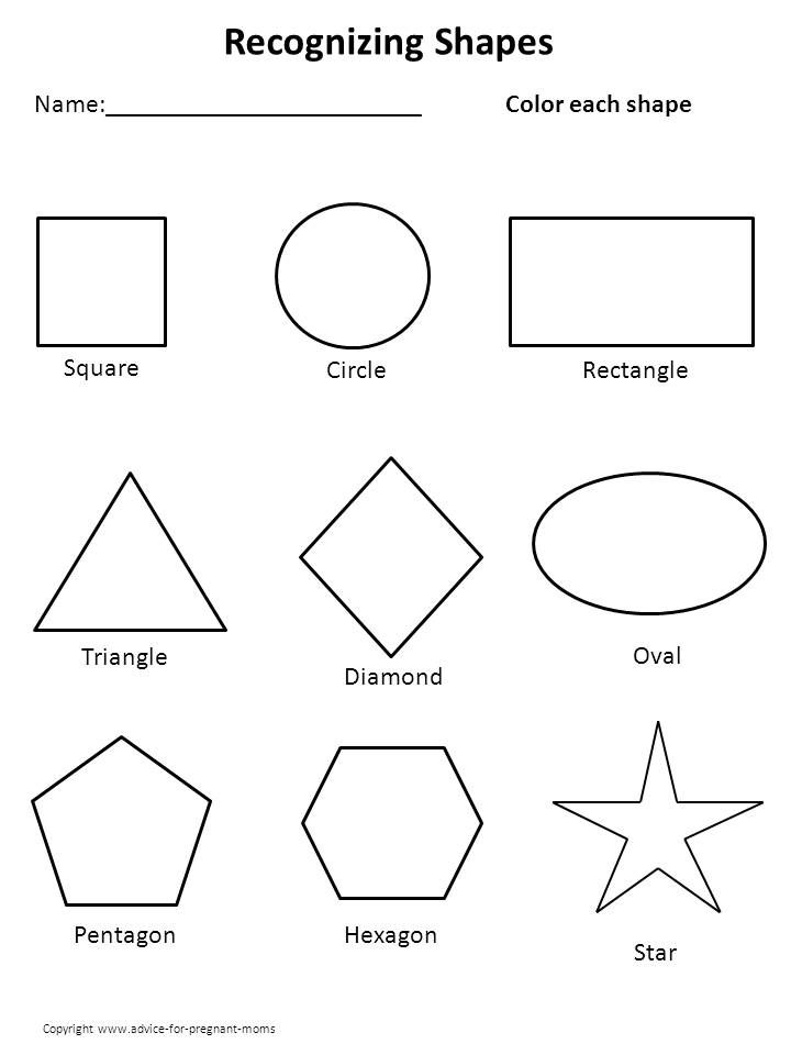 Kindergarten Activity Sheets Shapes