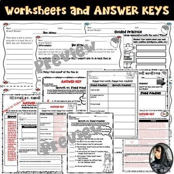 Growth Mindset Worksheets Answer Key