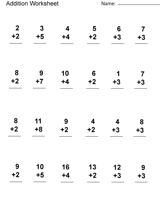 Subtraction Free Printable 1st Grade Math Worksheets