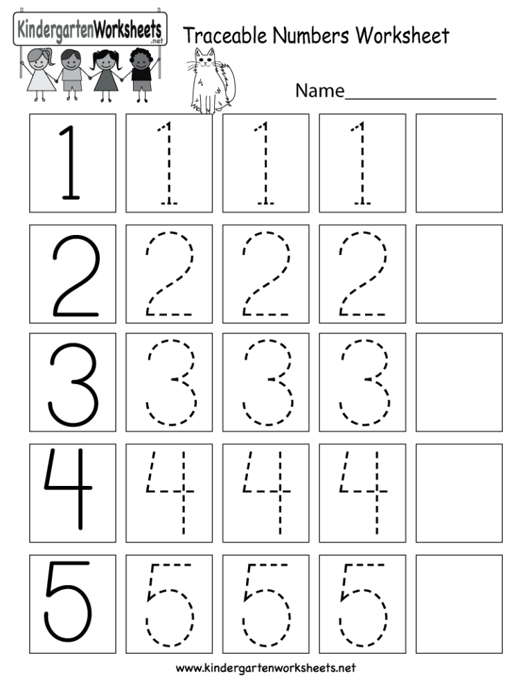 Tracing Worksheets For Kindergarten