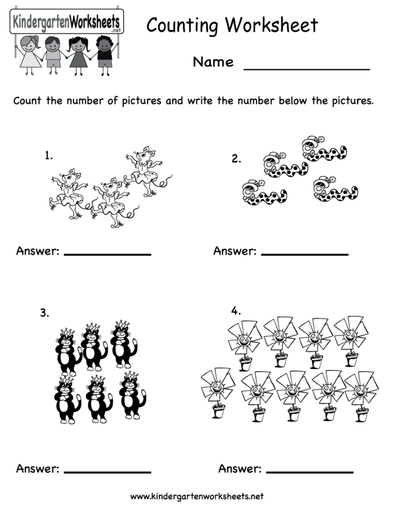 Number Worksheets For Kindergarten Free