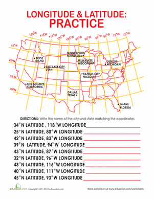 7th Grade Free Printable Latitude And Longitude Worksheets