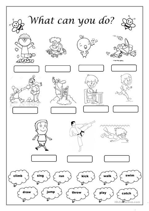 Action Words Worksheet For Grade 1