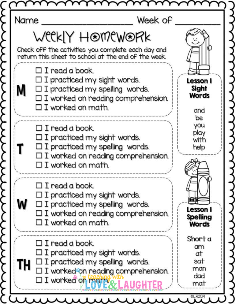 Grading Sheet For Kindergarten