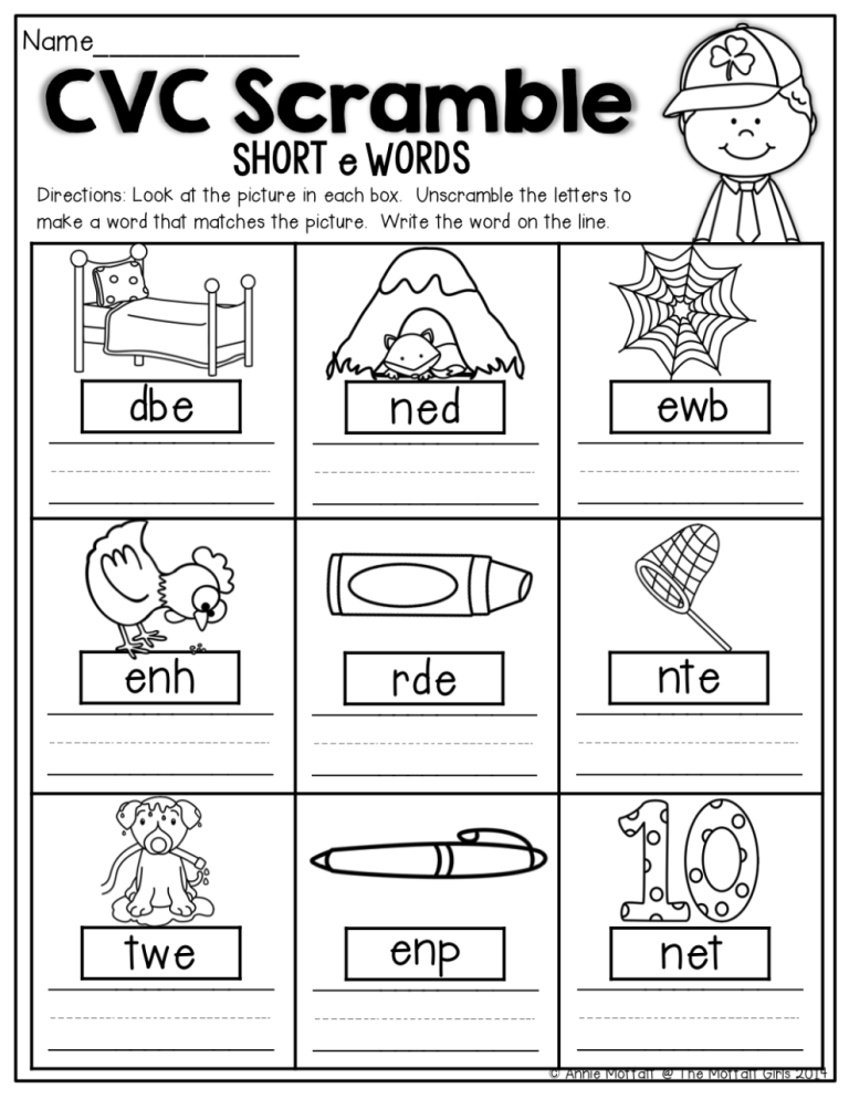 Cvc Worksheets For Kindergarten