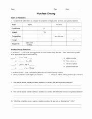 Nuclear Decay Worksheet Key