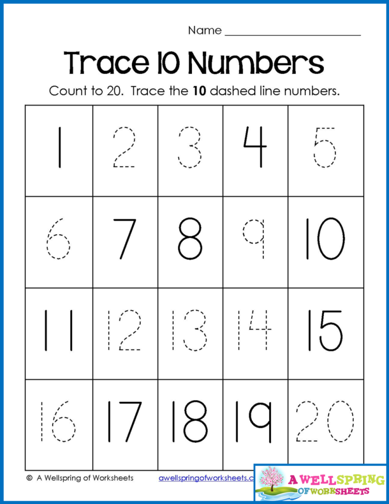 Number Tracing Worksheets 1-10 Free