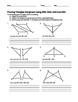 Proving Triangles Congruent Worksheet Pdf