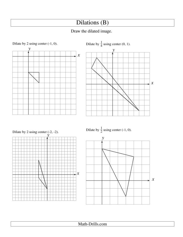 Dilations Worksheets