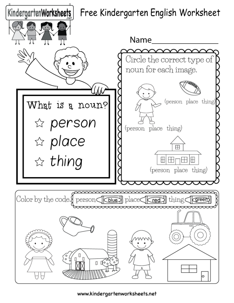 Free Printable Nouns Worksheet For Kindergarten