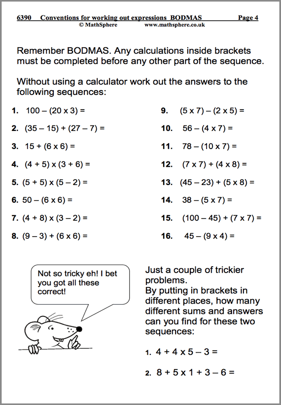 Grade 8 Math Worksheets Algebra