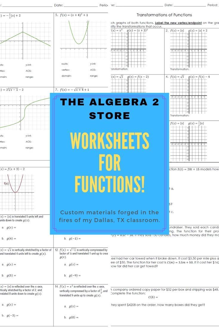 Function Notation Worksheet Algebra 2