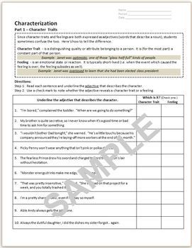 Direct And Indirect Characterization Worksheet Answers