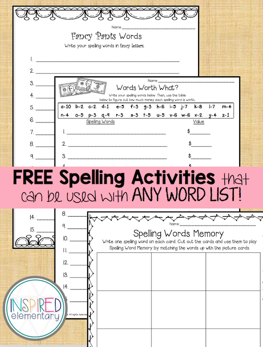 Spelling Practice Worksheets Free