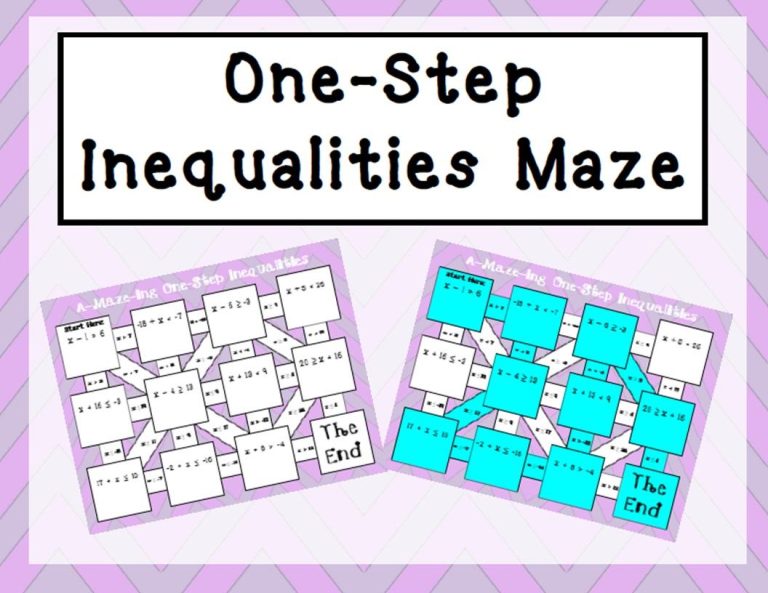 One Step Inequalities Worksheet Adding And Subtracting