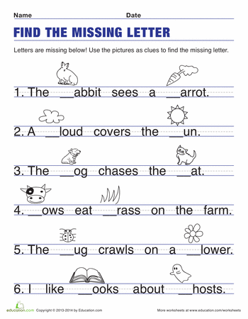 Missing Letters Worksheet For Grade 2