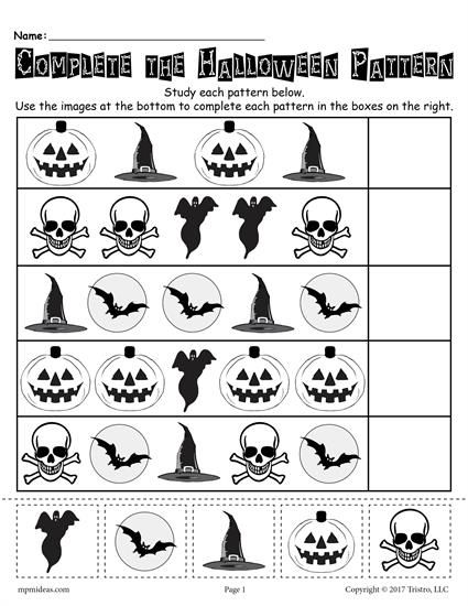 Free Printable Halloween Prek Worksheets