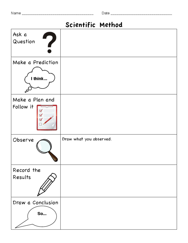 Scientific Method Worksheet Pdf Free