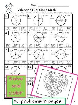 Inscribed Angles Worksheet