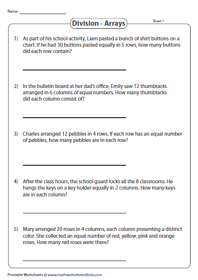 Long Division Word Problems With Answers