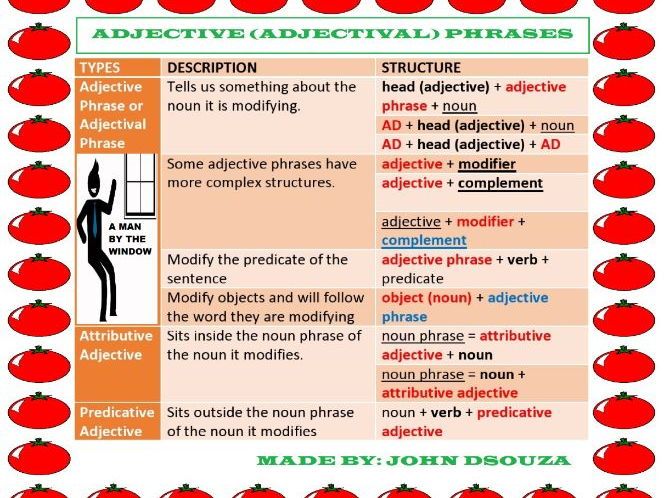 Adjective Phrase Worksheet With Answers