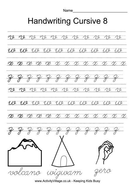 Cursive Writing Worksheets Pdf Uk