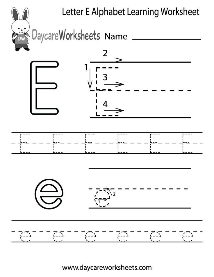 Letter Tracing Worksheets E