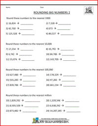 Math Worksheets Grade 4 Rounding