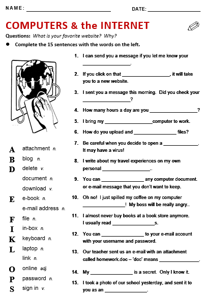 A An Worksheet With Answers