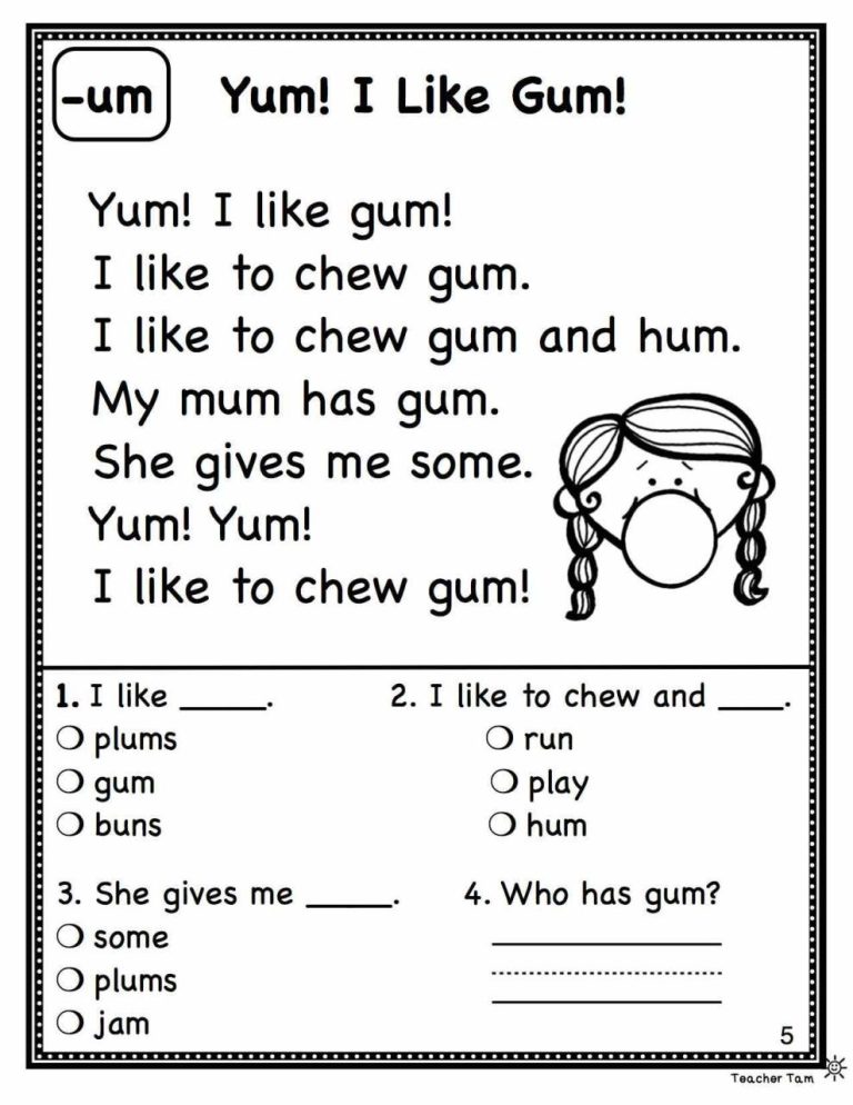 Literacy Worksheets For 1st Grade