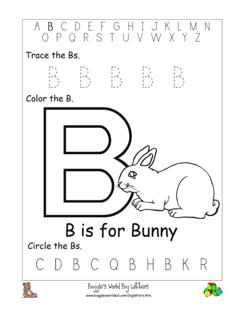 Preschool Worksheets Alphabet B