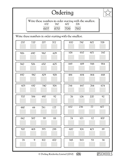 Ordering Numbers Worksheets 2nd Grade