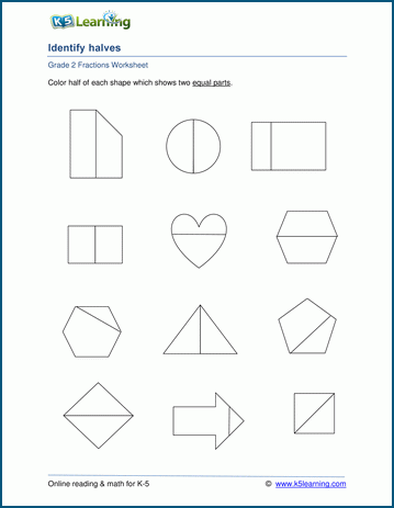 2nd Grade Fractions Worksheets Grade 2