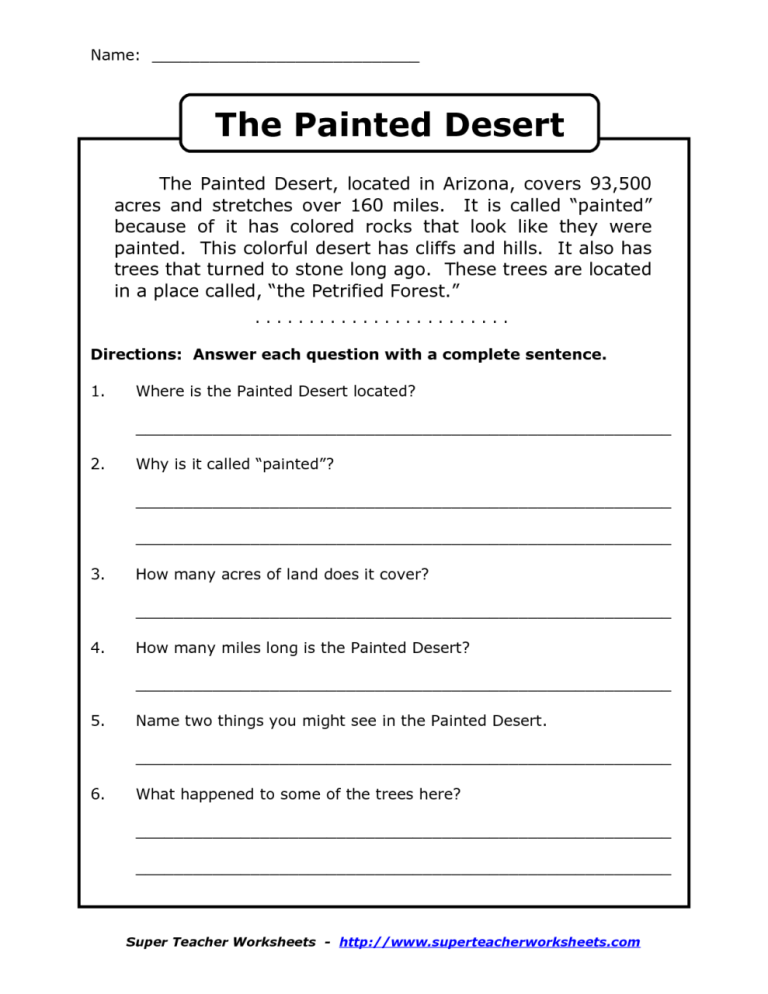 Reading Comprehension Worksheets Pdf Grade 3