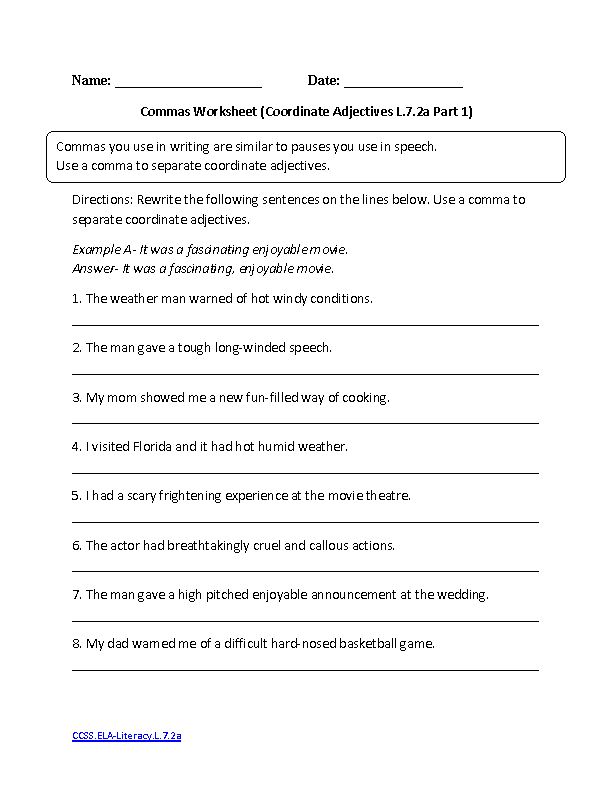 Year 7 English Worksheets