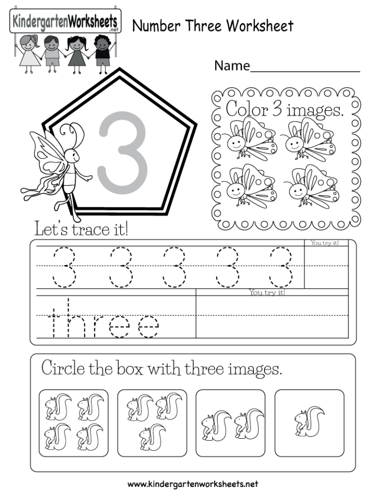 Preschool Worksheets Numbers 3