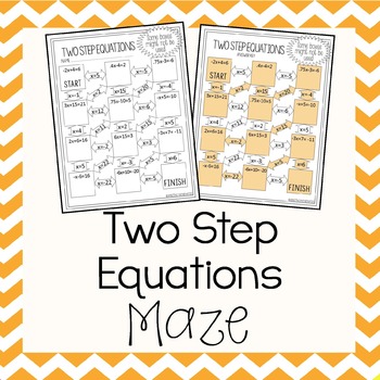 Two Step Equation Maze Key